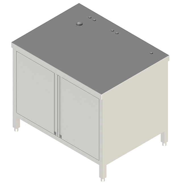 ABMB 1020605 Stainless steel cabinet, two-door, as base for the unit